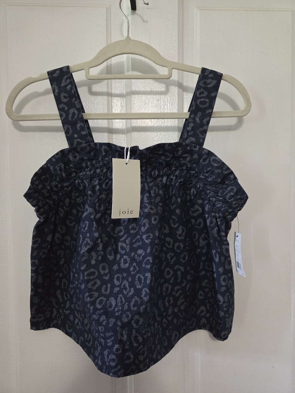 Joie Leopard Denim Tank